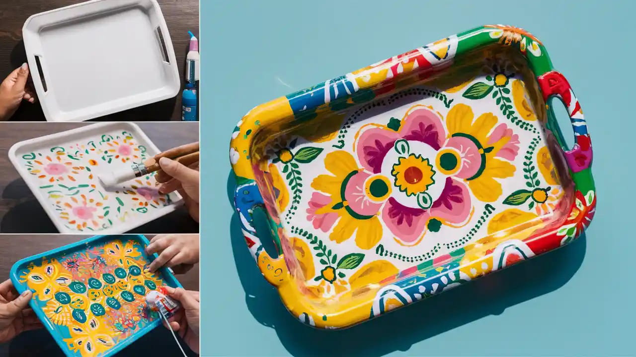 how to paint a plastic tray